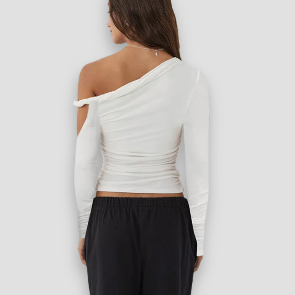 Badhie | Women's One-Shoulder Cutout Long Sleeve Top