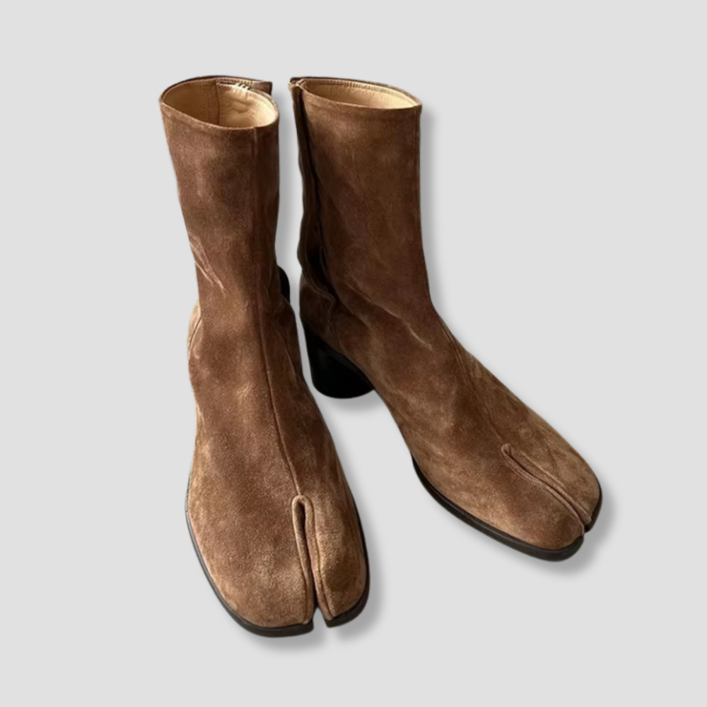 Badhie | Women’s Suede Split-Toe Ankle Boots