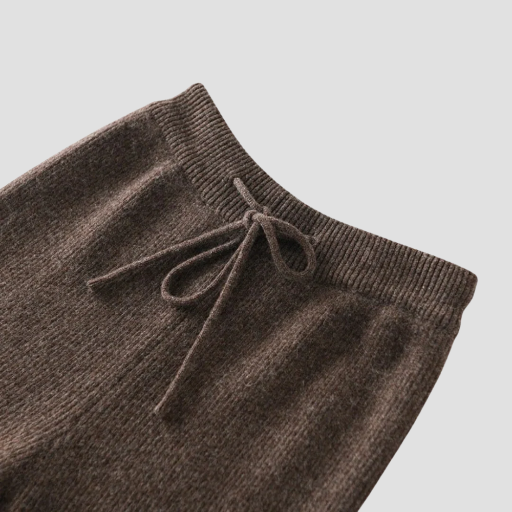 Badhie | Women’s Cashmere Pants Wide Knit Lounge Trousers