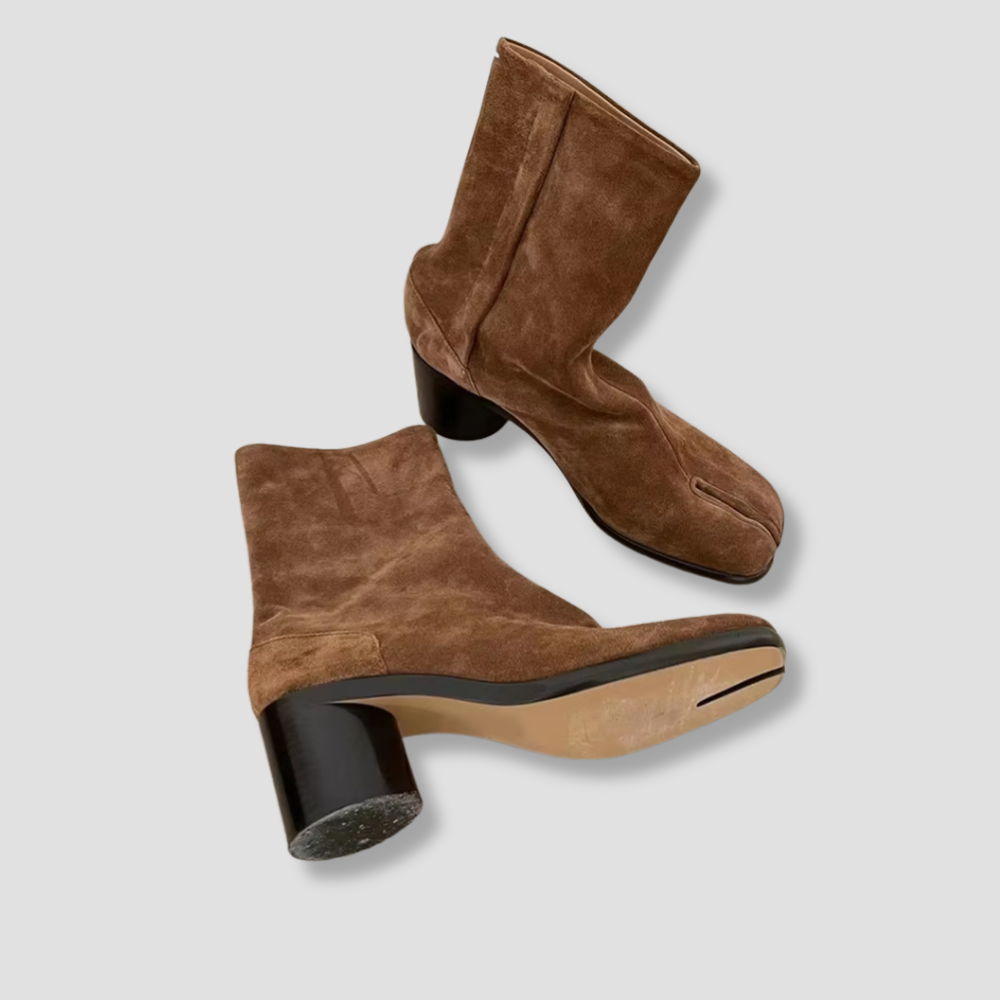 Badhie | Women’s Suede Split-Toe Ankle Boots