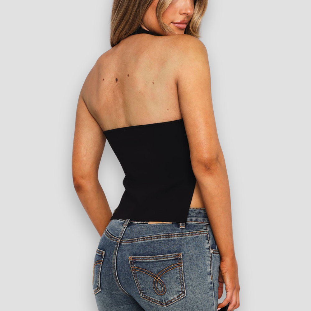 Badhie | Women's Halter Metal Ring Strap Top