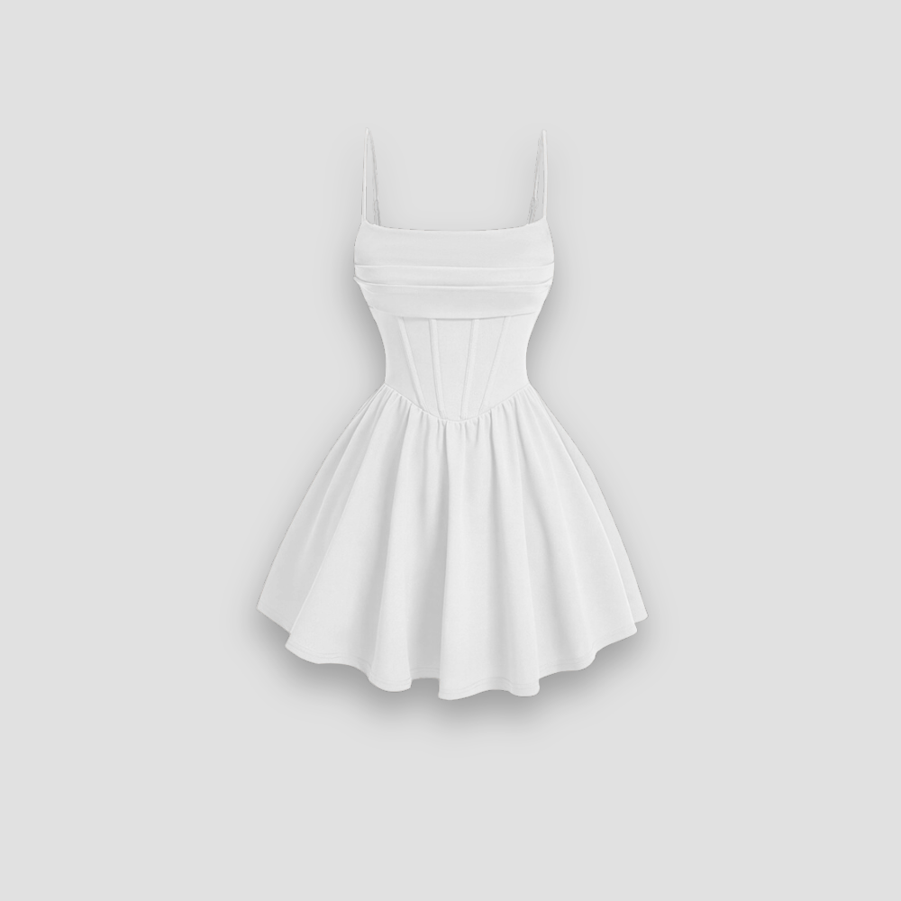 Badhie | Women's Corset Mini Dress with Flared Skirt