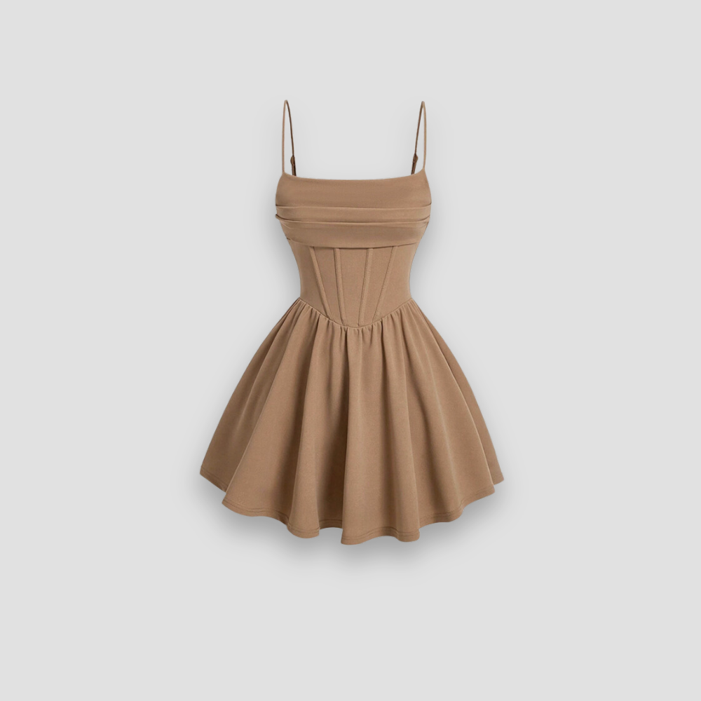 Badhie | Women's Corset Mini Dress with Flared Skirt