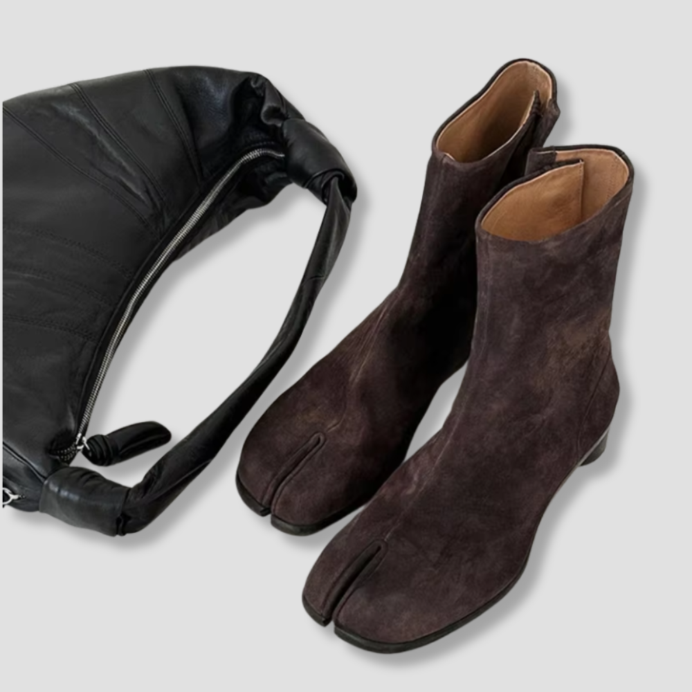 Badhie | Women’s Suede Split-Toe Ankle Boots