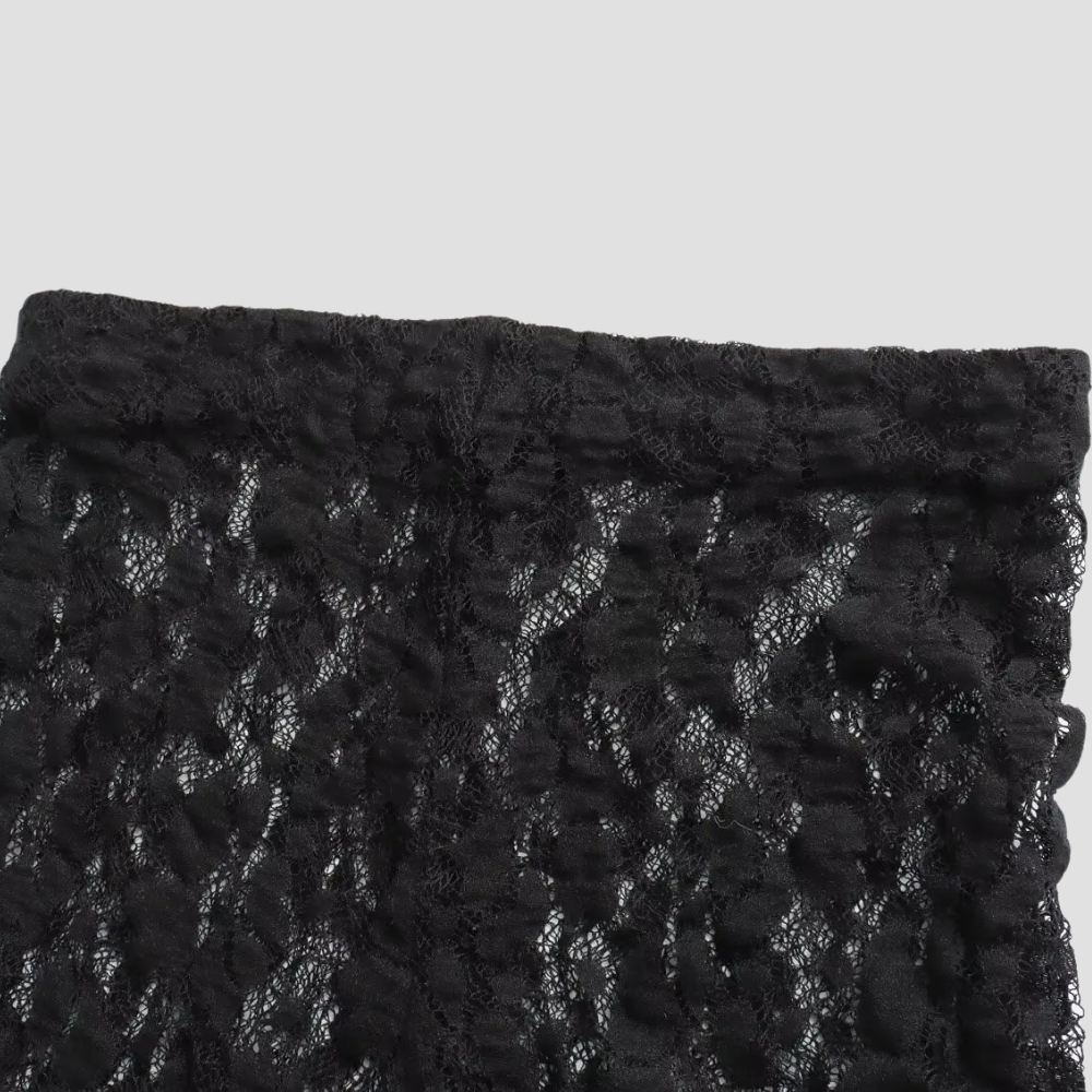 Badhie | Women’s Black Lace Sheer Bodysuit & Pant Set