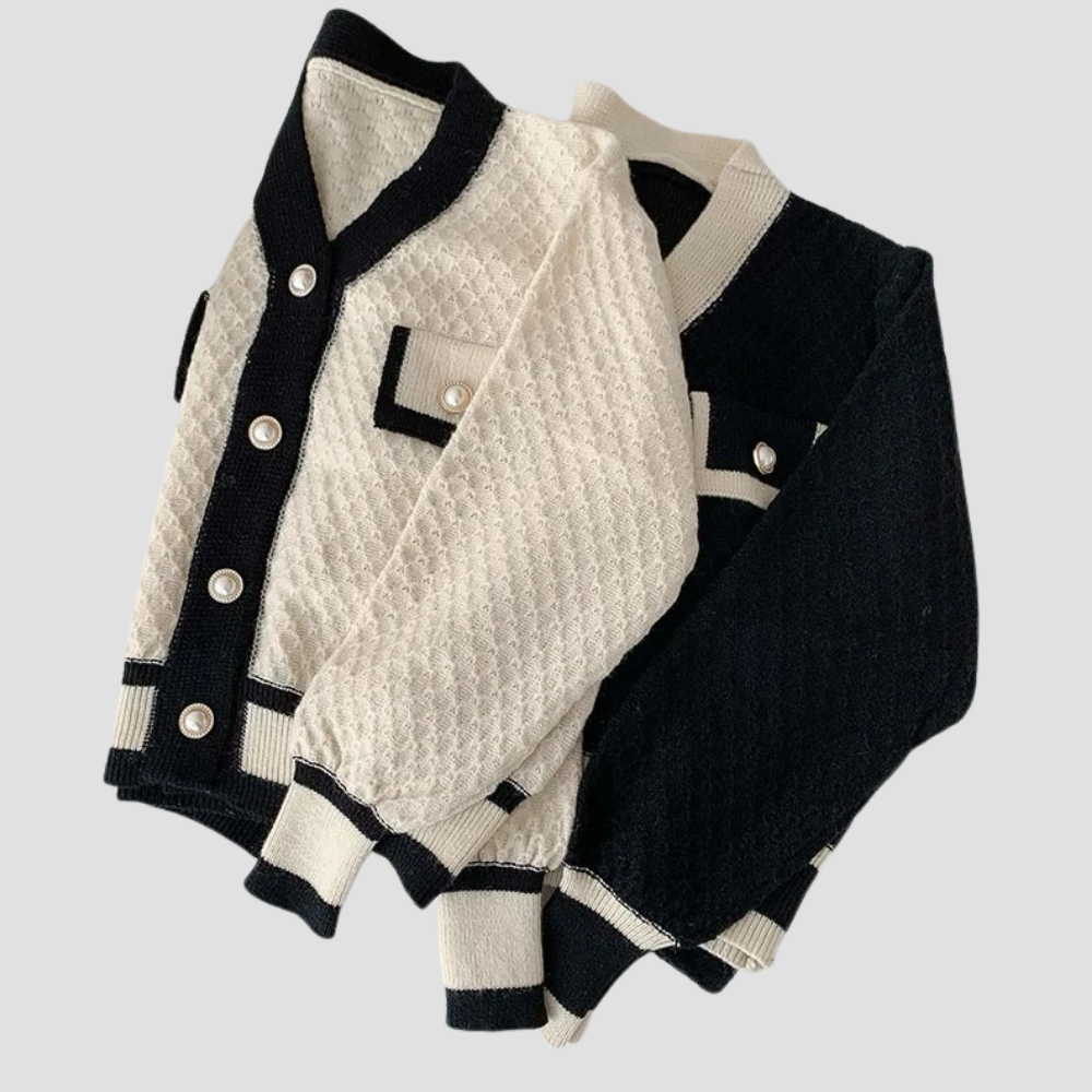 Badhie | Women’s Elegant Pearl-Button Knit Cardigan