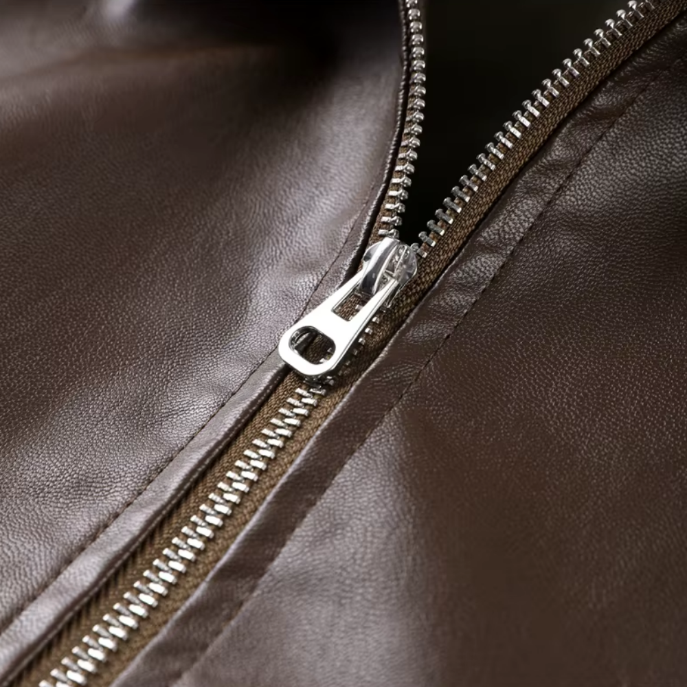 Badhie | Women’s Oversized Belted Faux-Leather Zip Jacket