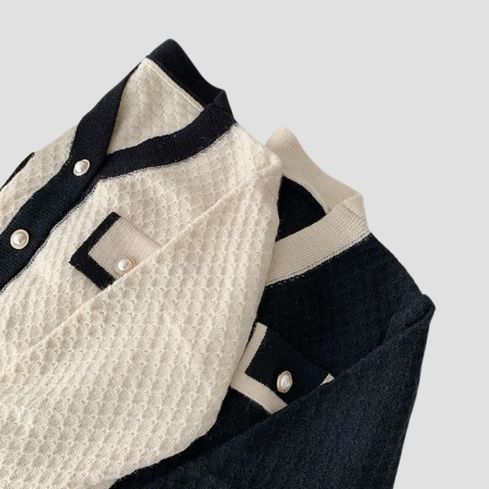 Badhie | Women’s Elegant Pearl-Button Knit Cardigan