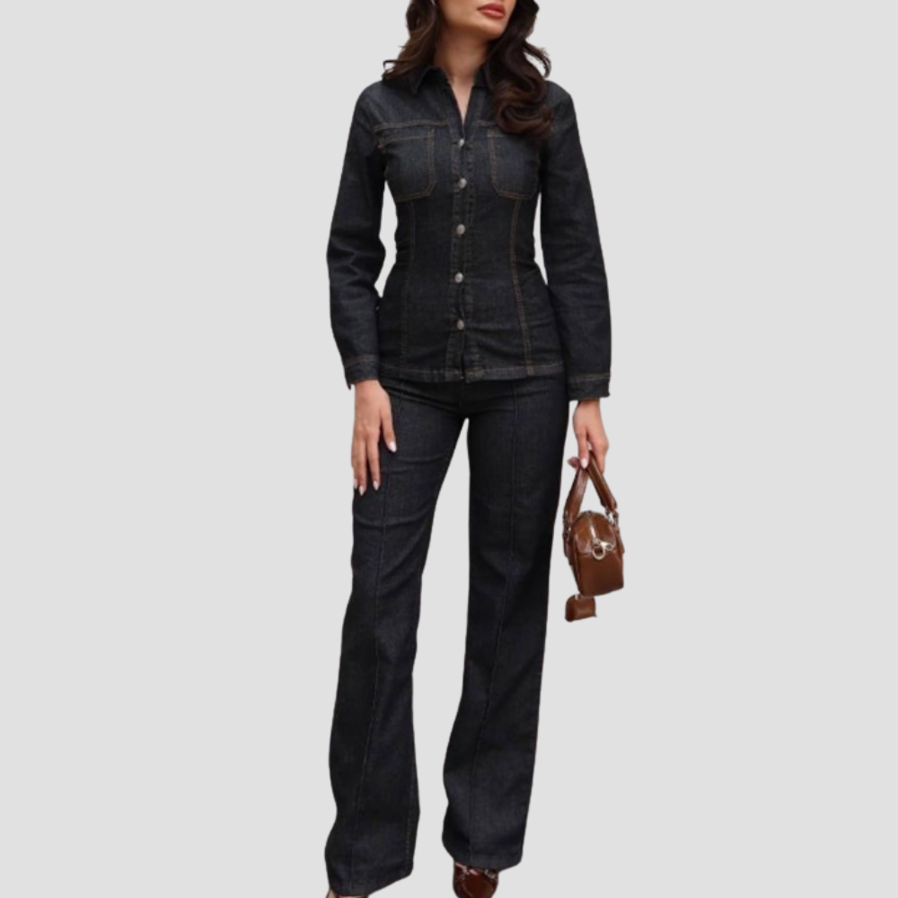 Badhie | Women’s Dark Wash Denim Set