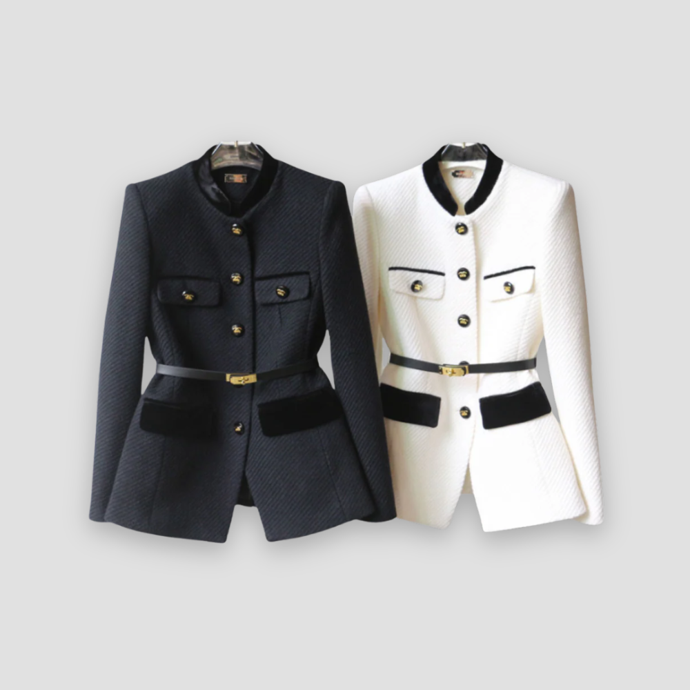 Badhie | Women’s Elegant Quilted Belted Blazer