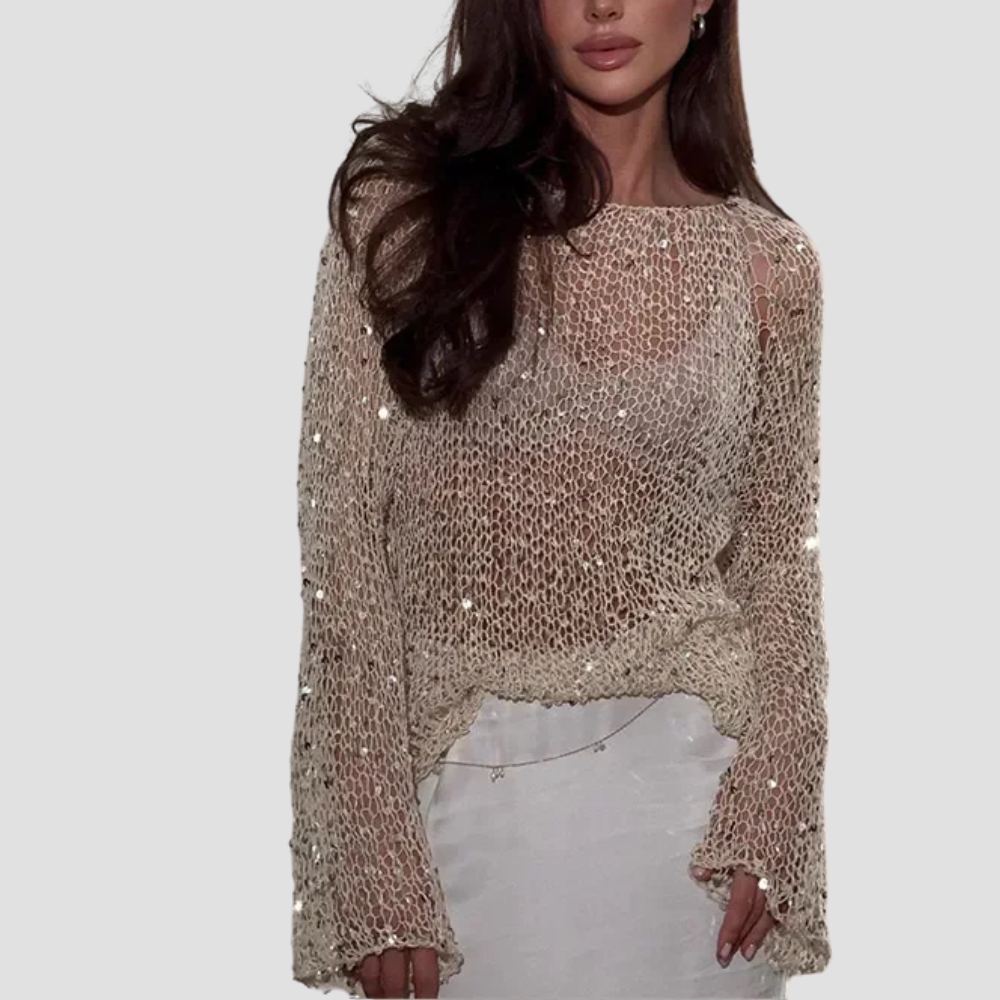 Badhie | Women’s Shimmer Knit Sequin Top