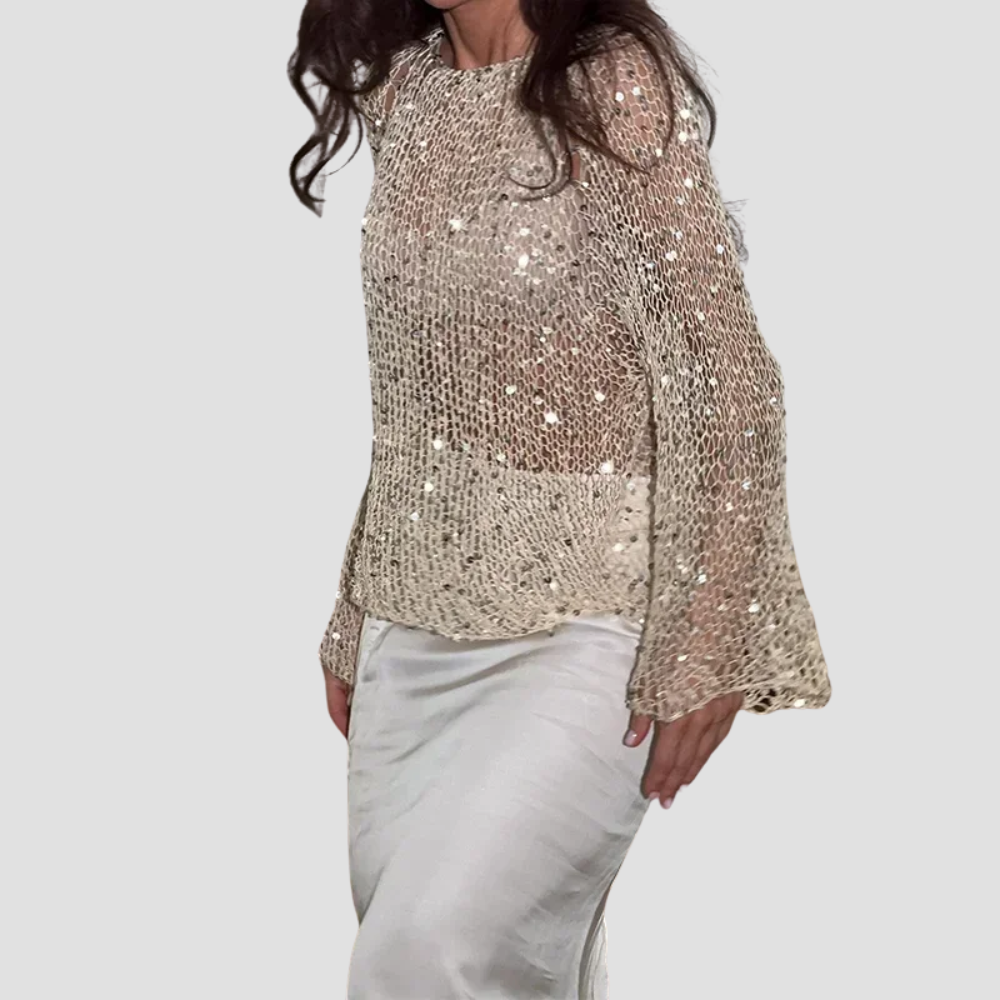 Badhie | Women’s Shimmer Knit Sequin Top