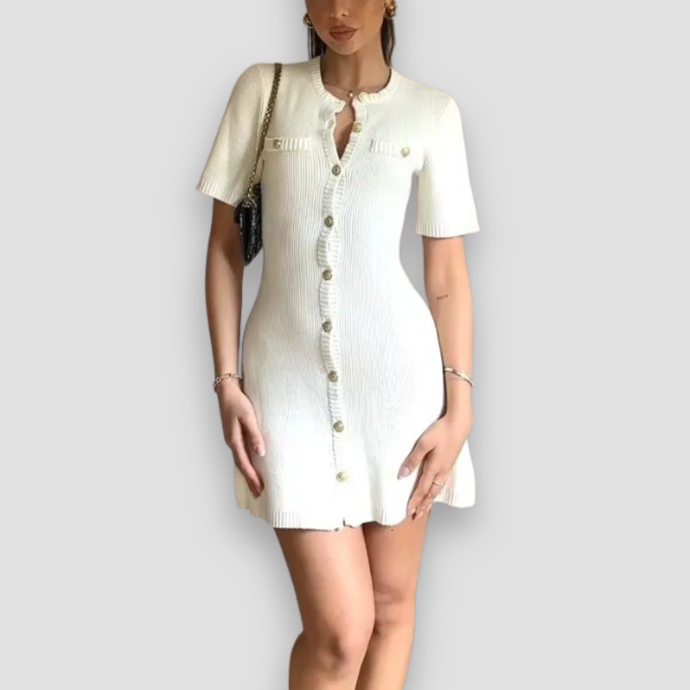 Badhie | Women’s Icon Knit Button Mini Dress