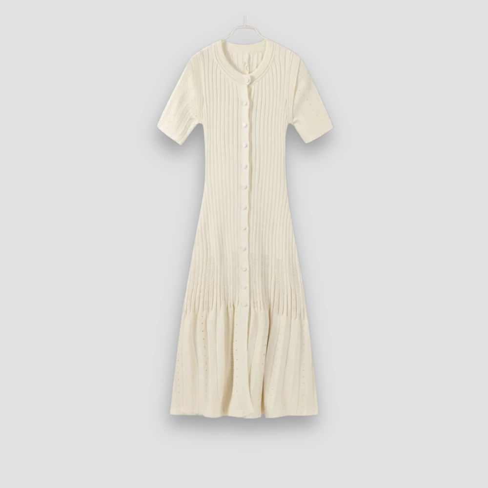 Badhie | Women’s Elegant Button-Down Knit Midi Dress