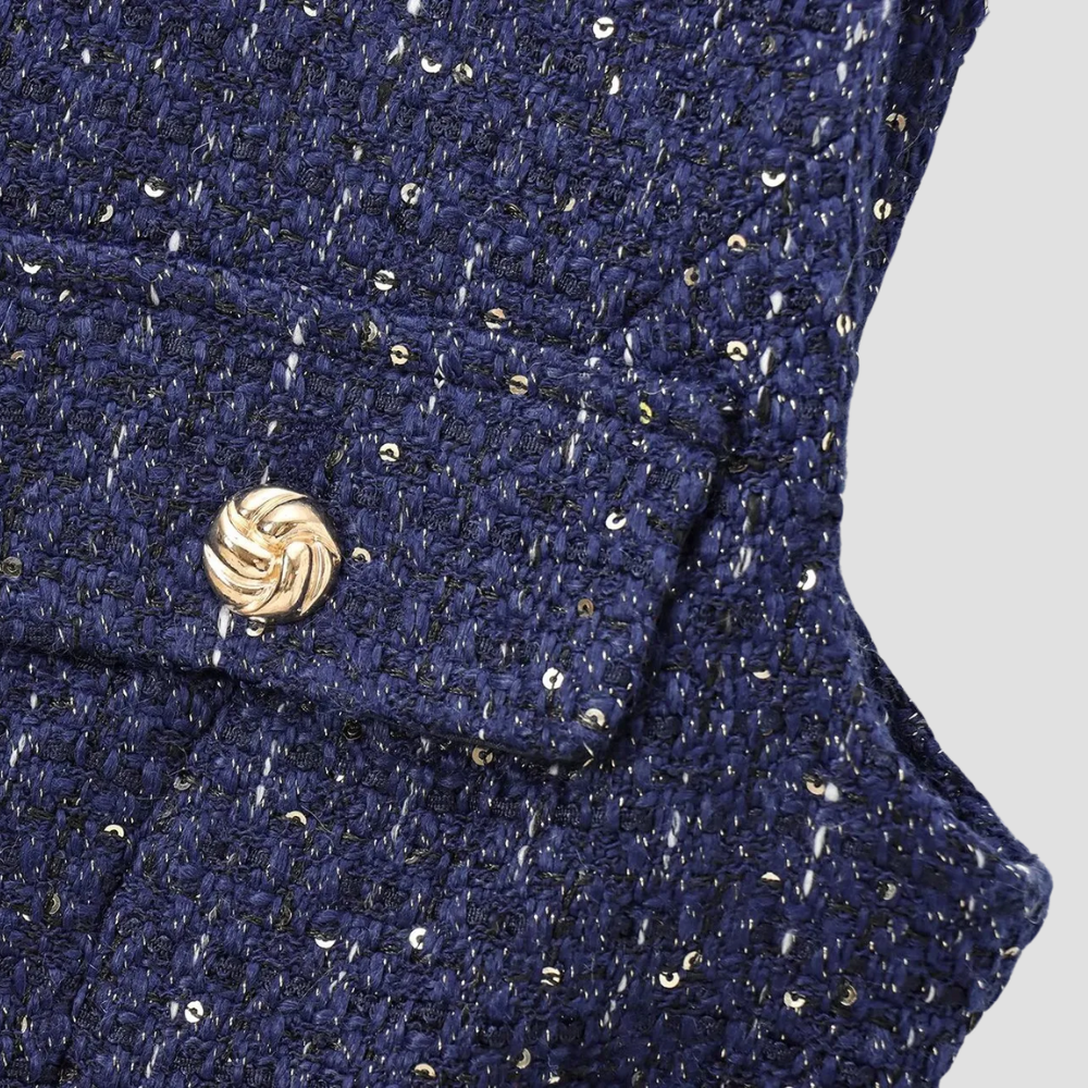 Badhie | Women's Tweed Belted Sleeveless Vest