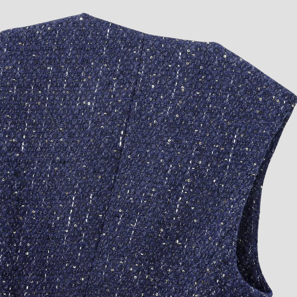 Badhie | Women's Tweed Belted Sleeveless Vest