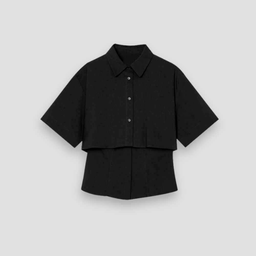 Badhie | Women's Dual-Layer Sculpted Button Shirt