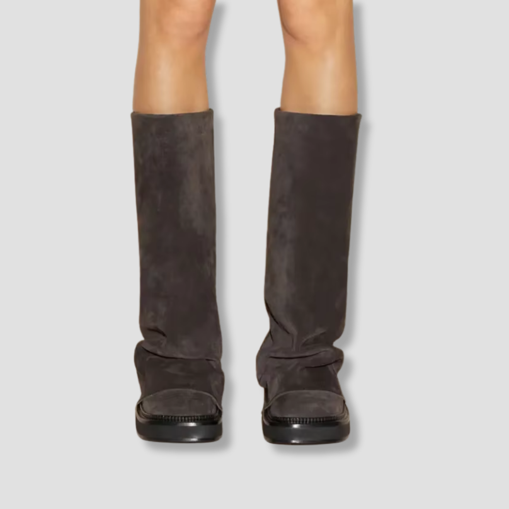 Badhie | Women’s Slouch Vegan Leather Mid-Calf Boots