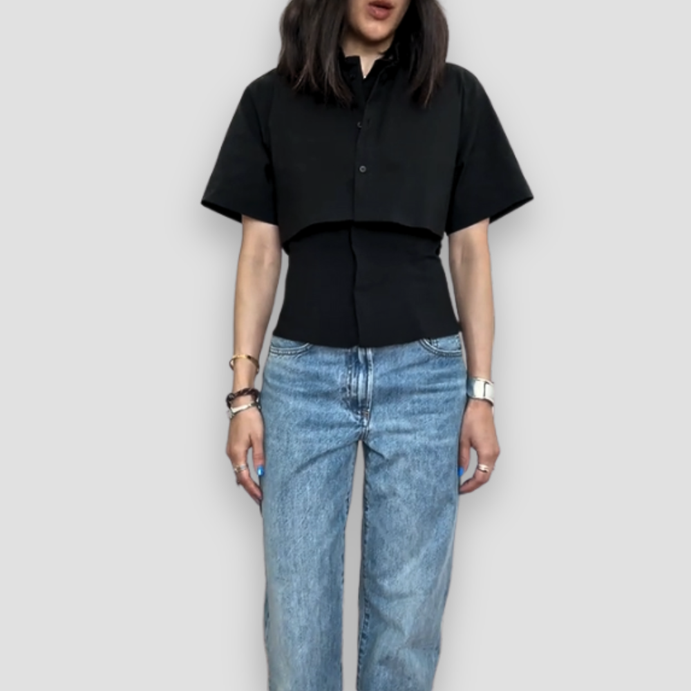 Badhie | Women's Dual-Layer Sculpted Button Shirt