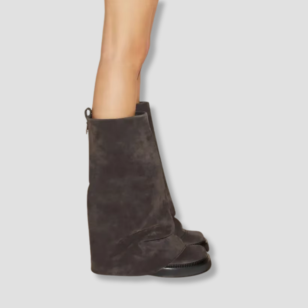 Badhie | Women’s Slouch Vegan Leather Mid-Calf Boots