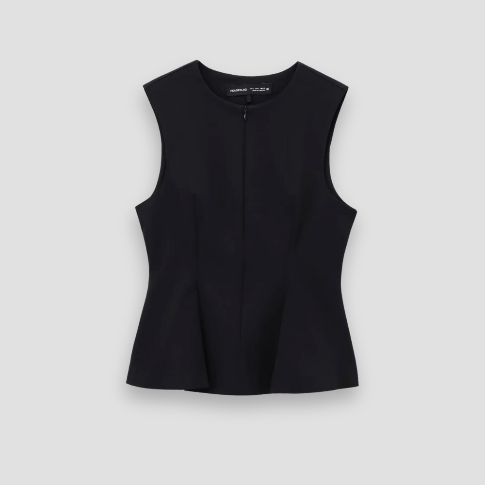 Badhie | Women's Sculpted Peplum Zip-Front Top