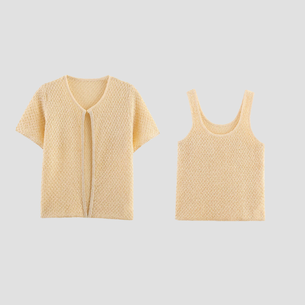 Badhie | Women’s Textured Knit Two-Piece Top Set