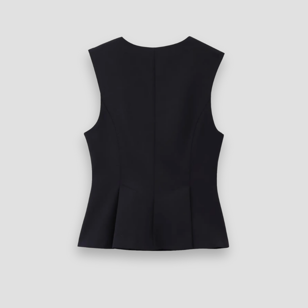Badhie | Women's Sculpted Peplum Zip-Front Top