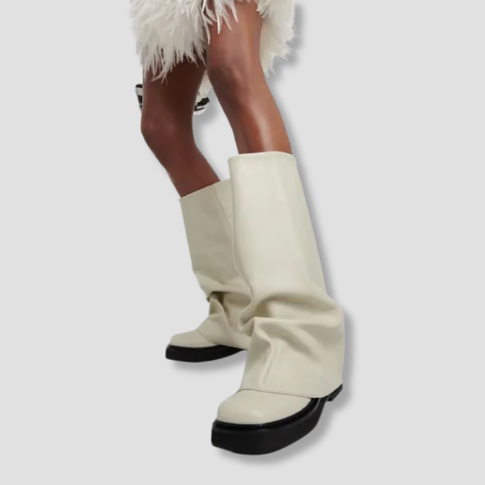 Badhie | Women’s Slouch Vegan Leather Mid-Calf Boots