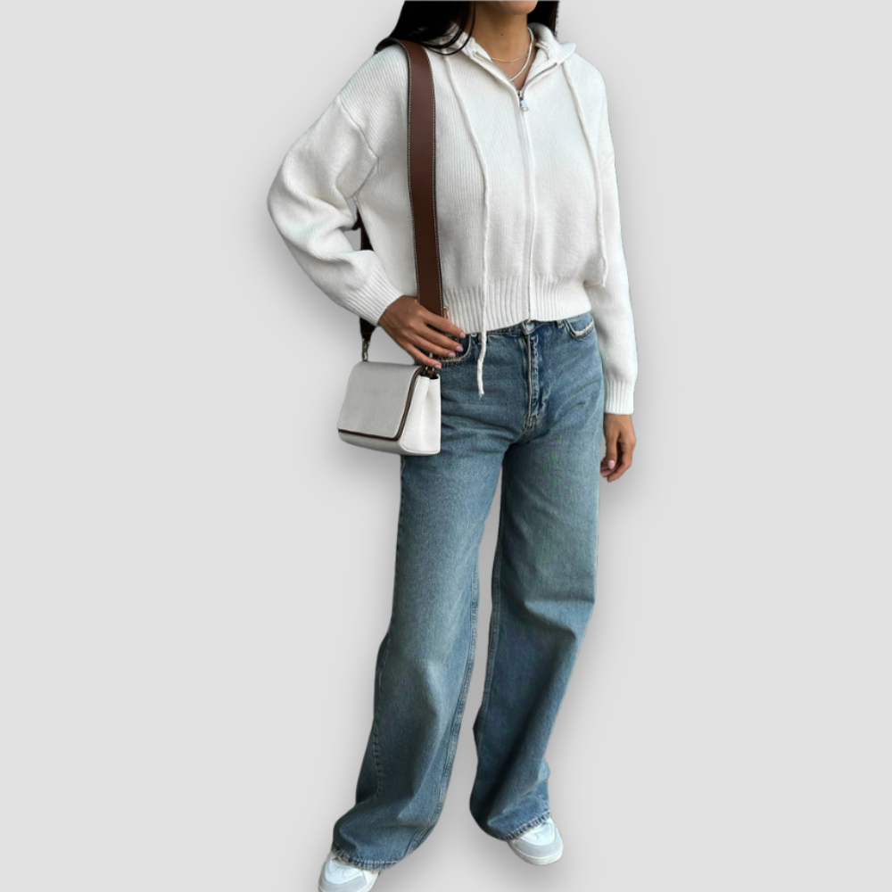 Badhie | Women’s Knit Zip-Up Hoodie Cardigan