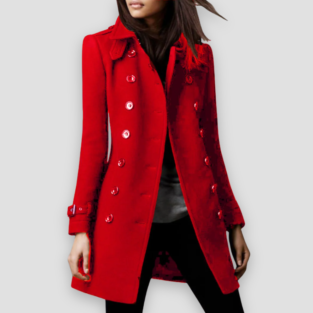 Badhie | Women’s Winter Jacket Elegant Wool Blend Peacoat