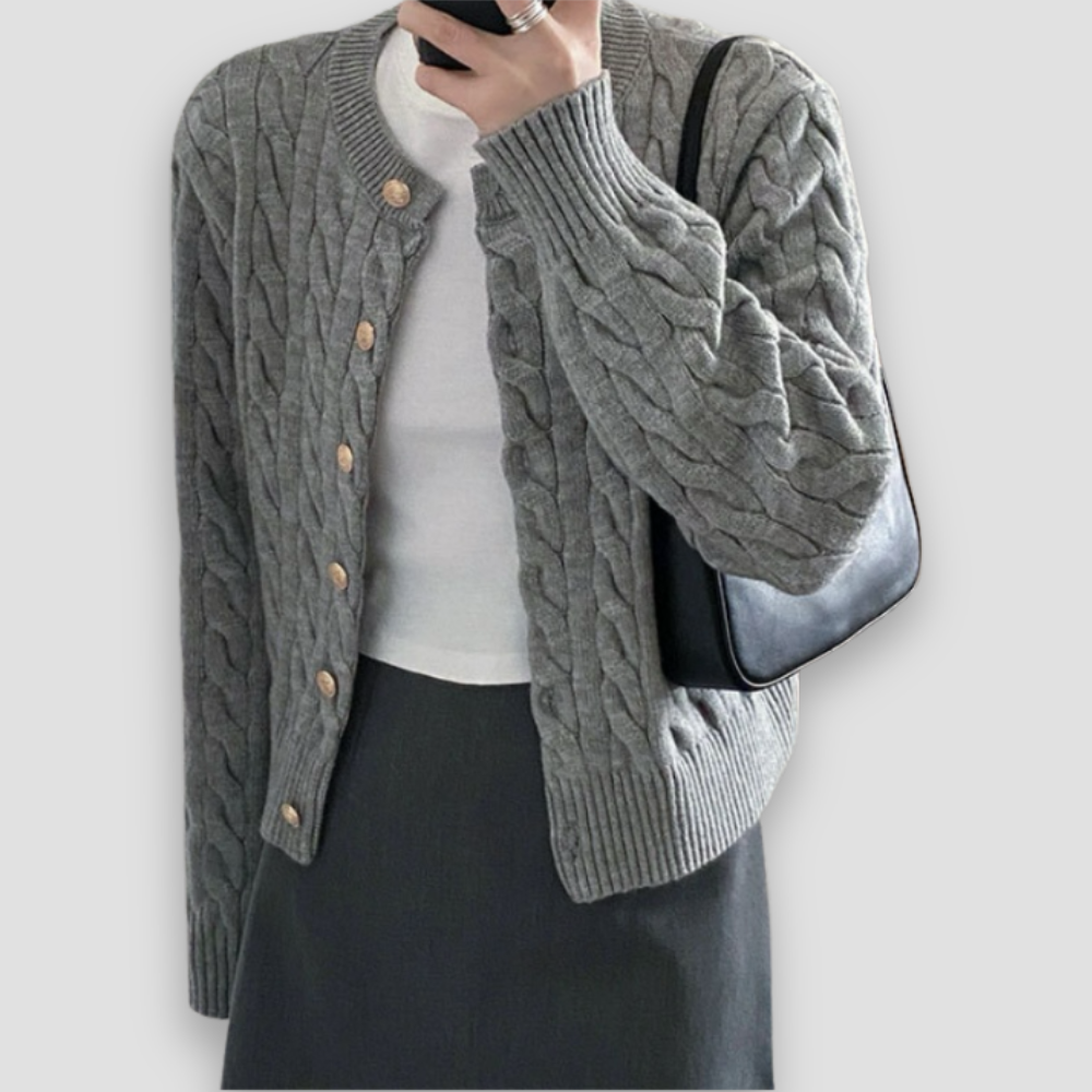 Badhie | Women’s Cable Knit Button Cardigan