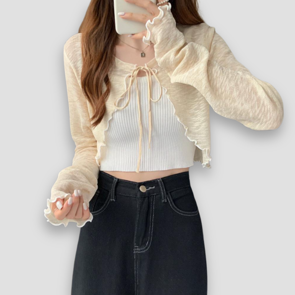 Badhie | Women’s Tie-Front Cropped Cardigan