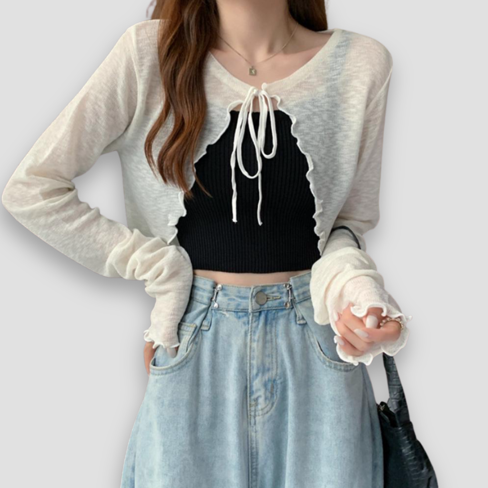 Badhie | Women’s Tie-Front Cropped Cardigan