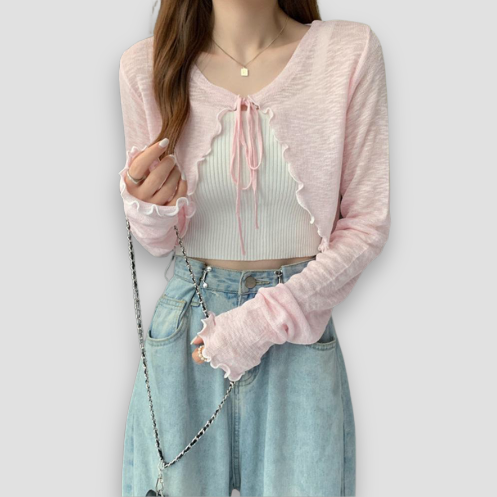 Badhie | Women’s Tie-Front Cropped Cardigan