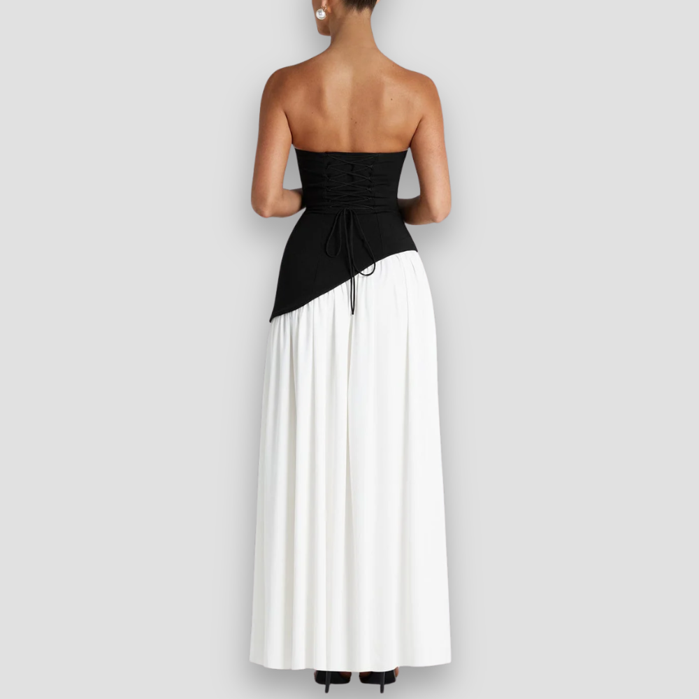Badhie | Women’s Party Strapless Asymmetric Night Maxi Gown