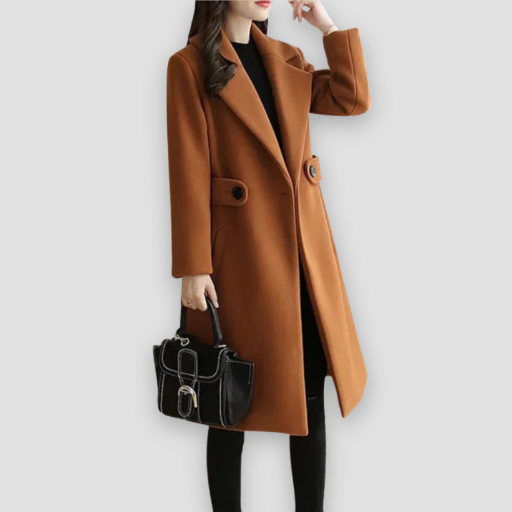 Badhie | Women’s Elegant Wool Winter Trench Coat
