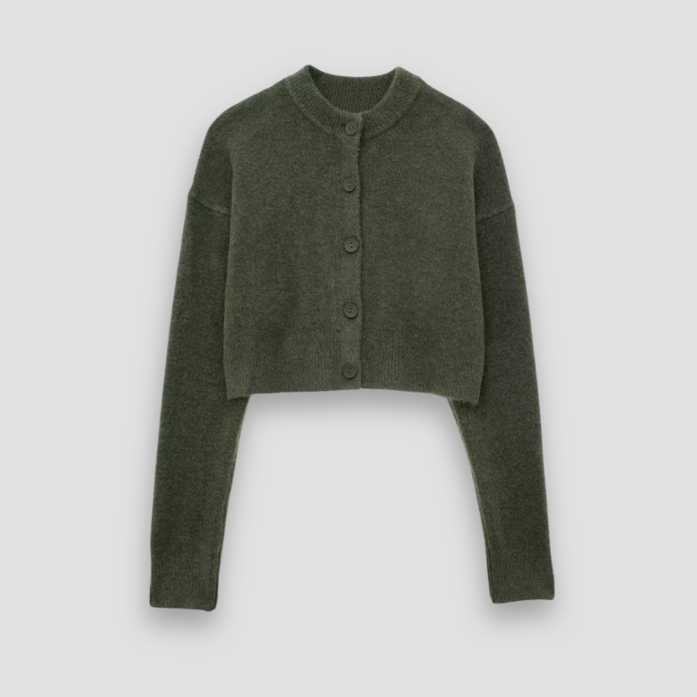 Badhie | Women’s Cropped Knit Button Cardigan