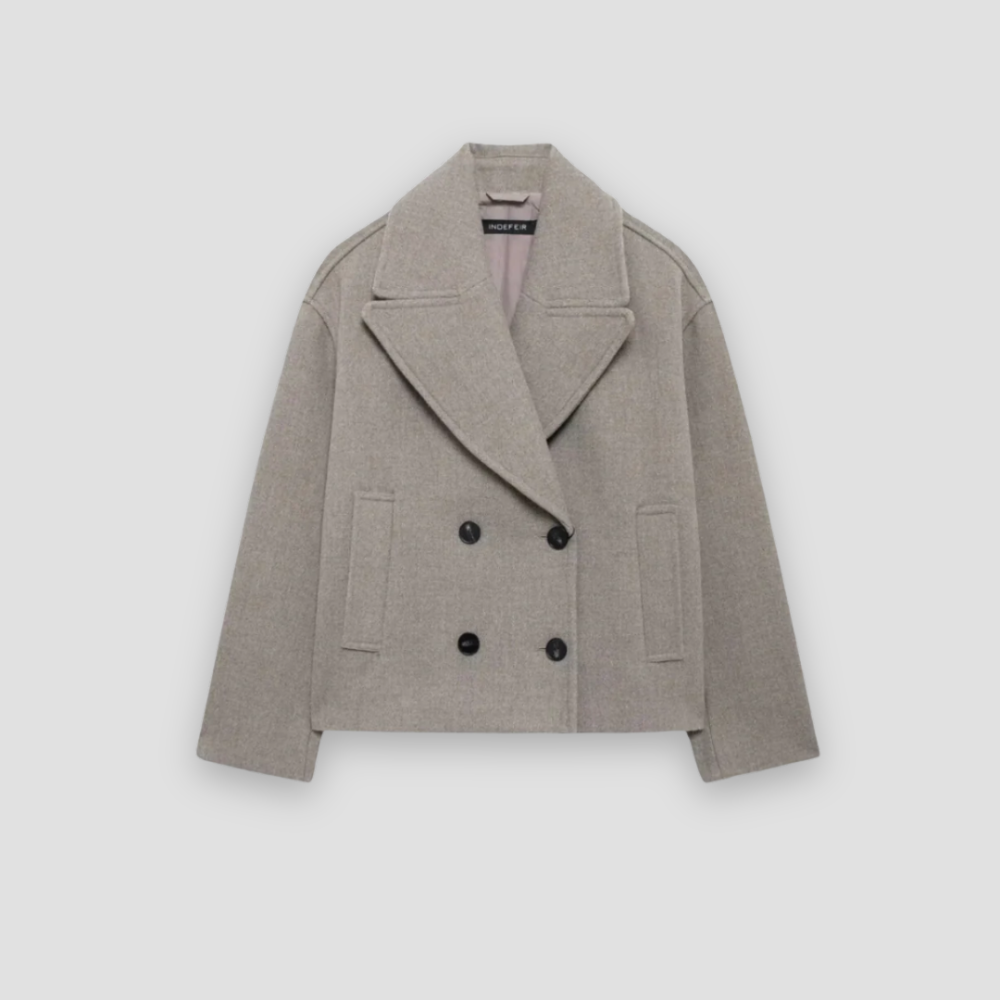 Badhie | Women’s Peacoat Wool Blend Double-Breasted Jacket