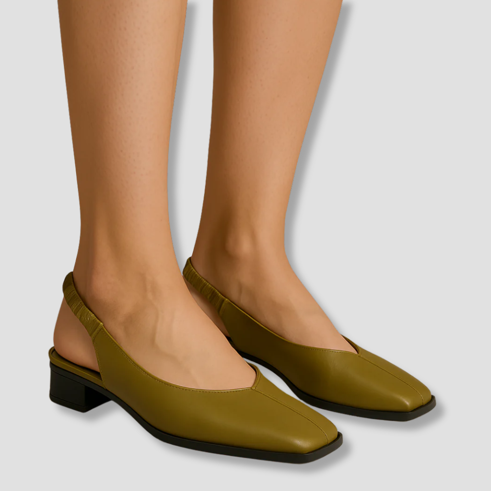 Badhie | Women’s Modern Square-Toe Slingback Heels