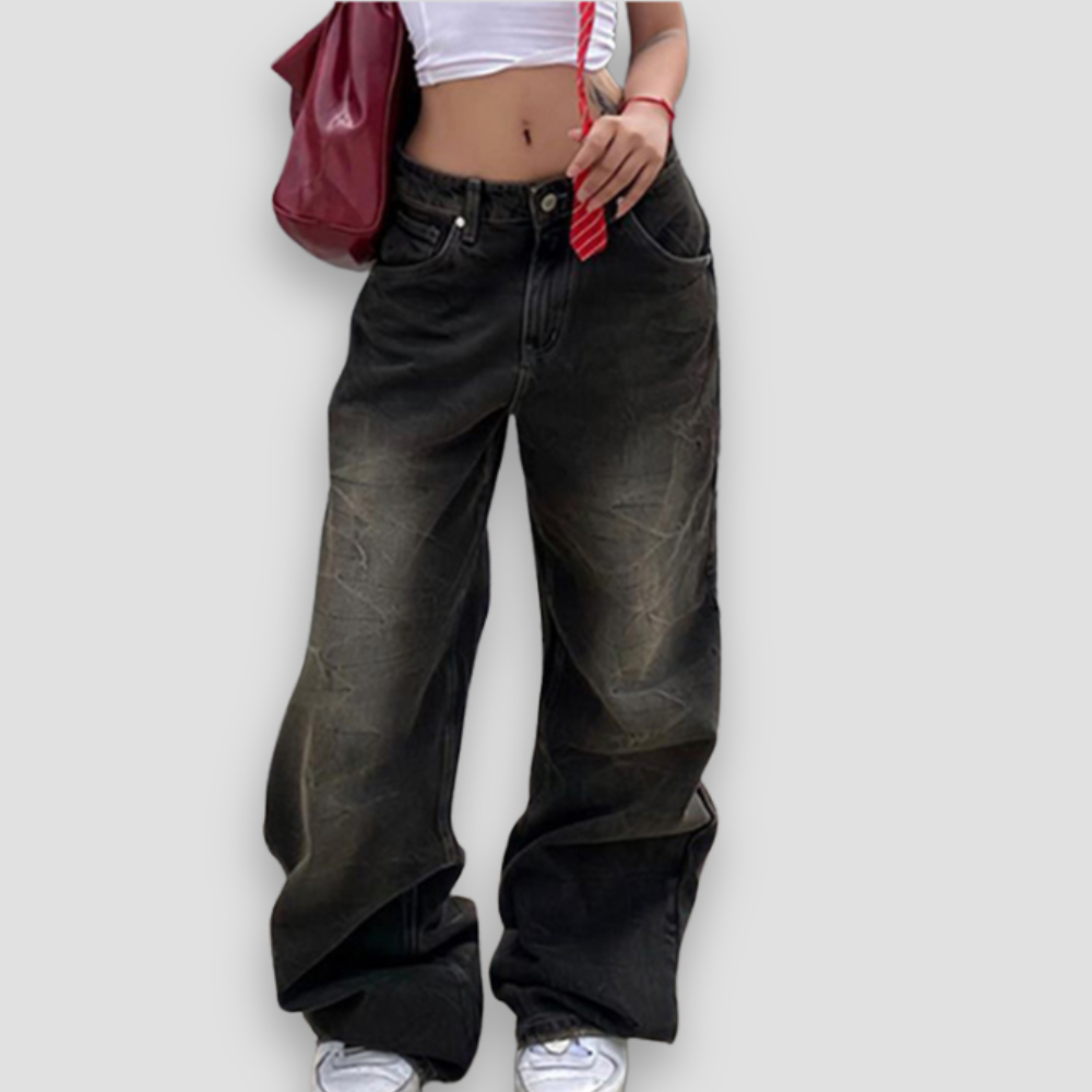 Badhie | Women’s Ombre Washed Wide-Leg Jeans