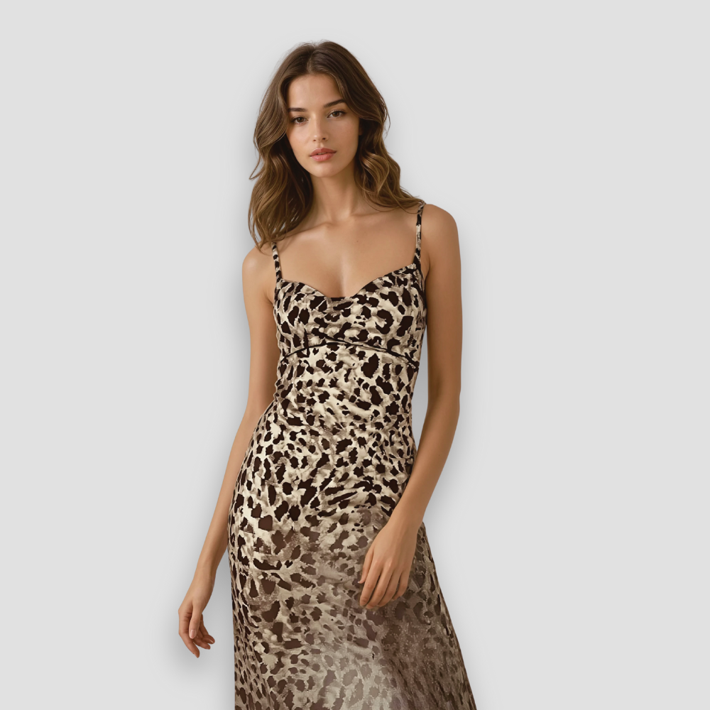 Badhie | Women's Maxi Leopard Long Dress