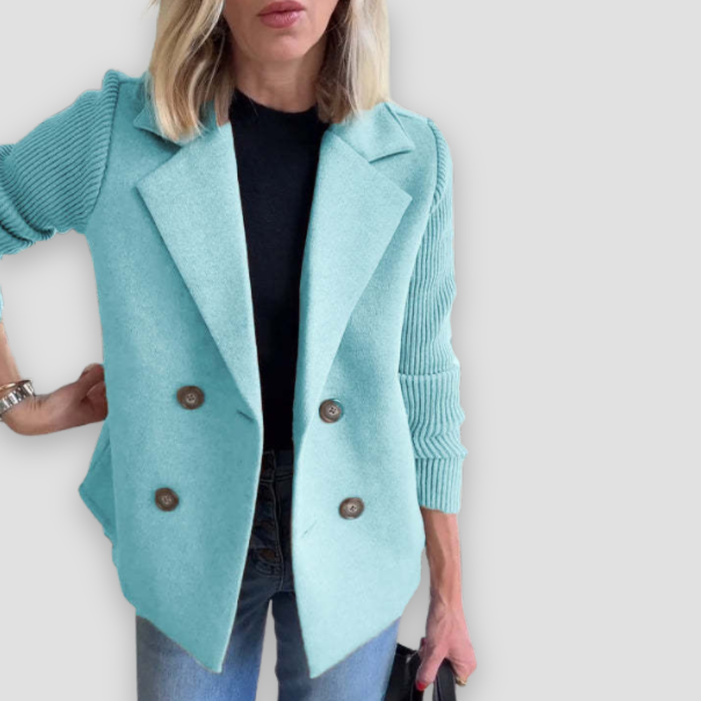 Badhie | Women’s Double-Breasted Knit Sleeve Blazer