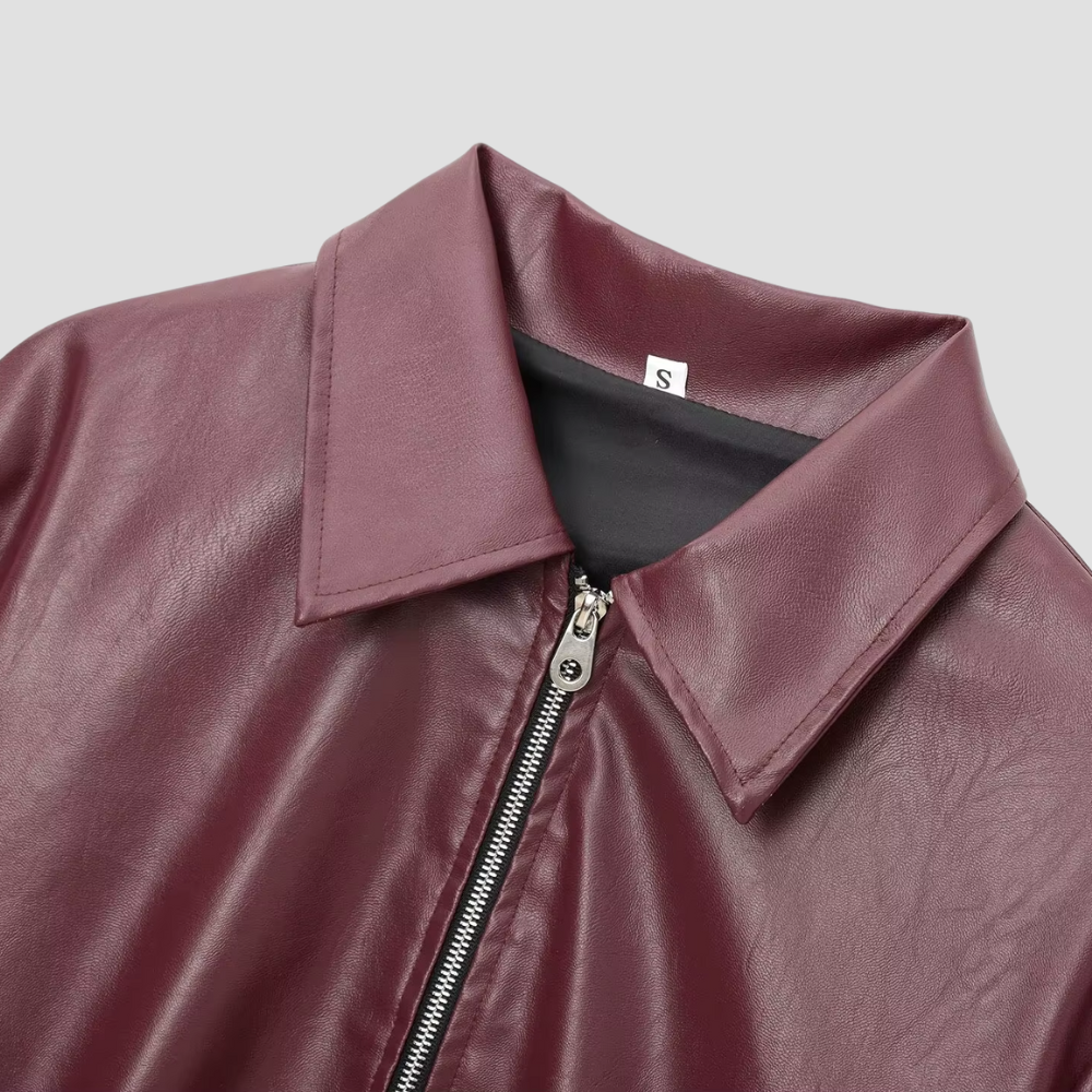 Badhie | Women’s Winter Leather Zip-Up Jacket