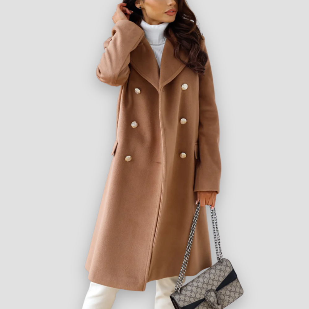 Badhie | Women’s Winter Jacket Luxe Double-Breasted Wool Long Coat