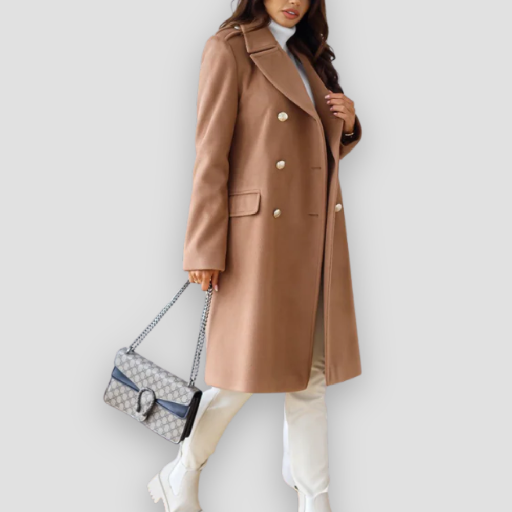 Badhie | Women’s Winter Jacket Luxe Double-Breasted Wool Long Coat