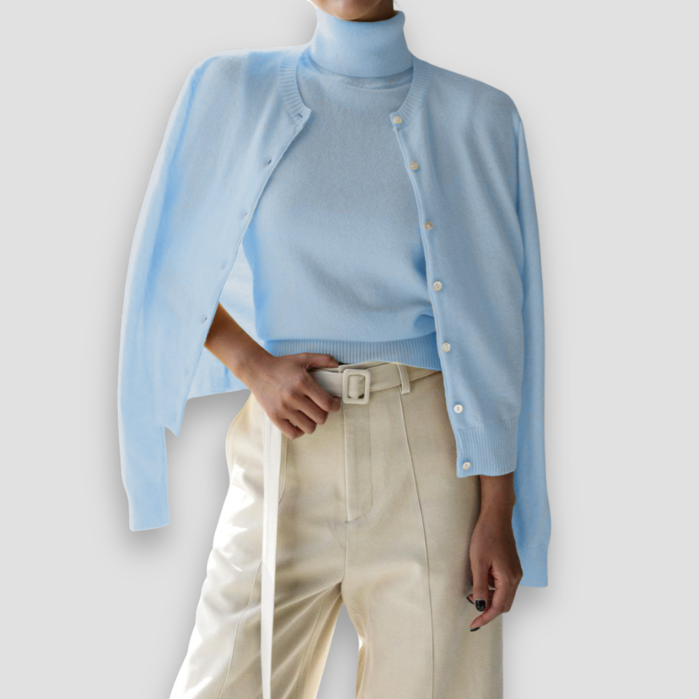 Badhie | Women’s Essential Knit Turtleneck & Cardigan Set