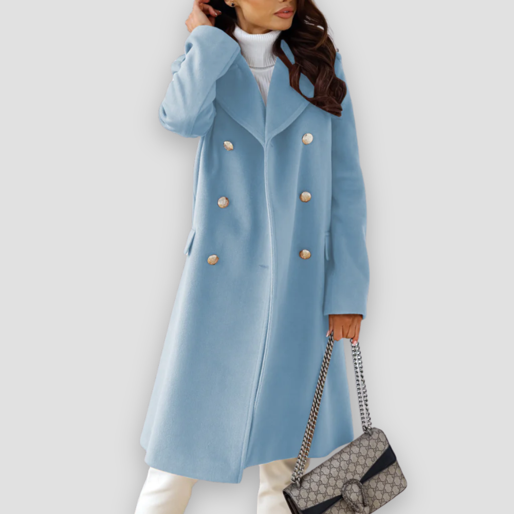 Badhie | Women’s Winter Jacket Luxe Double-Breasted Wool Long Coat