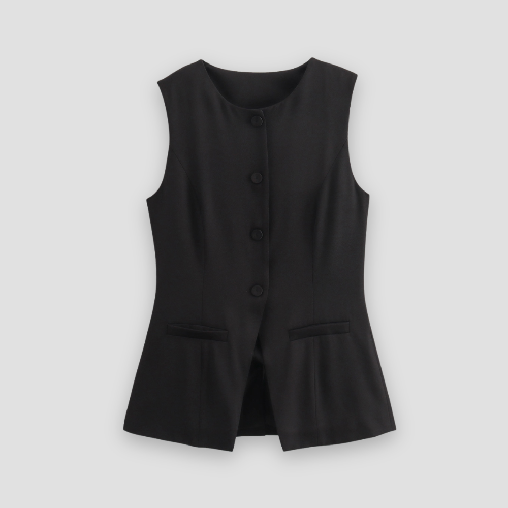 Badhie | Women’s Tailored Button-Front Vest Top