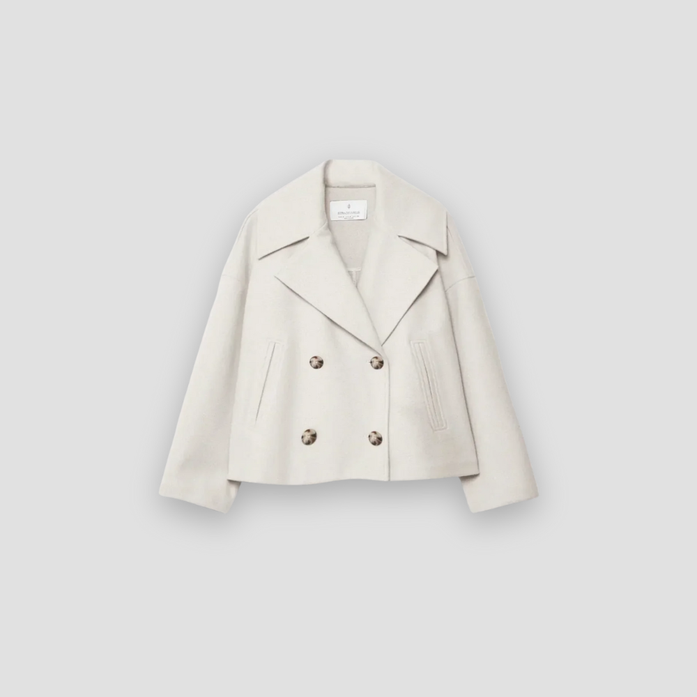 Badhie | Women’s Winter Jacket Cropped Double-Breasted Wool Coat