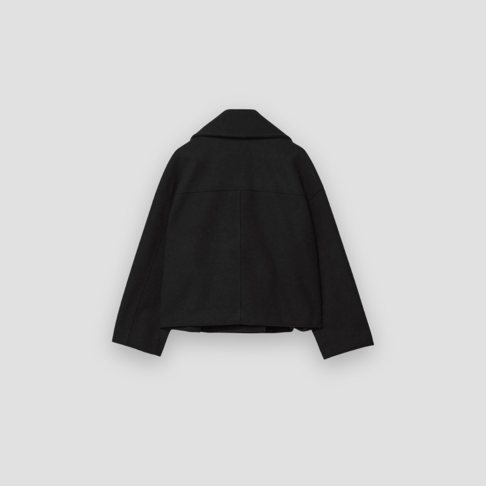 Badhie | Women’s Winter Jacket Cropped Double-Breasted Wool Coat